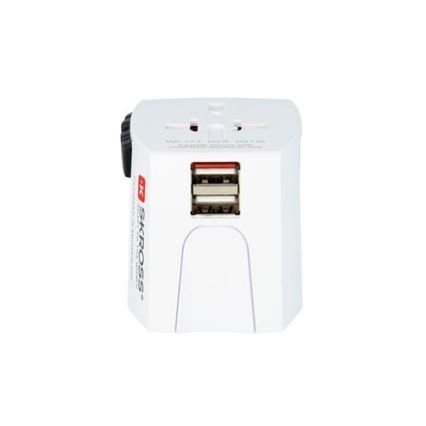 Starptautiskais ceļojumu adapteris 230V + 2x USB ports