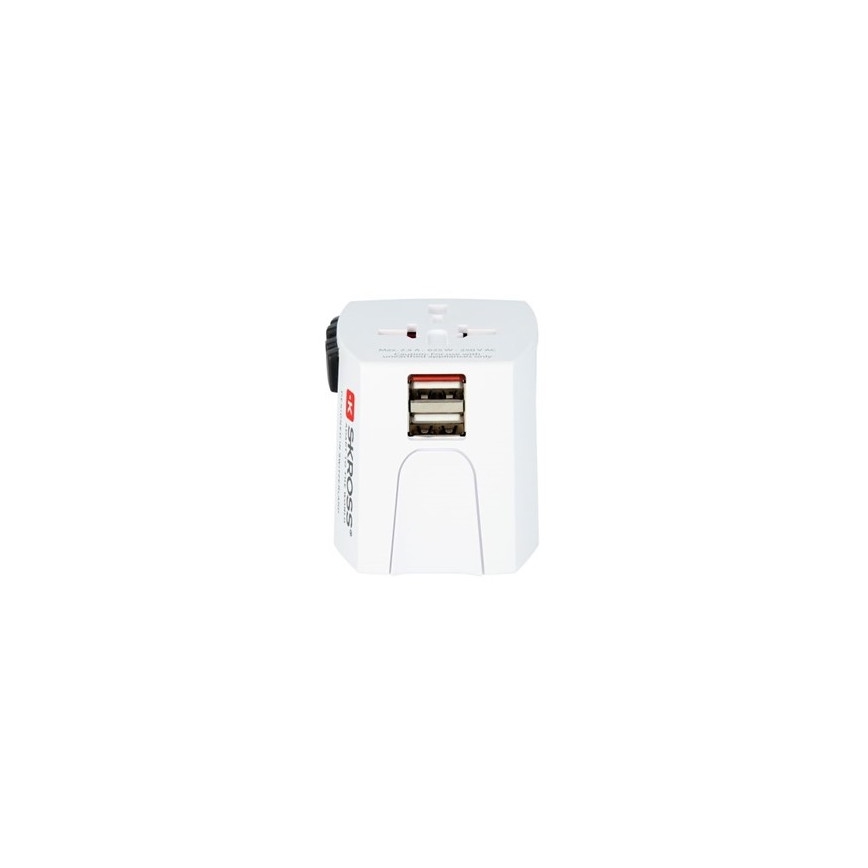 Starptautiskais ceļojumu adapteris 230V + 2x USB ports