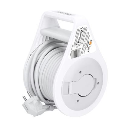 Pagarinājuma kabelis uz spoles, 3 kontaktligzdas, 10 m