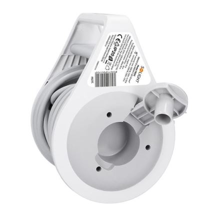 Pagarināmais kabelis uz spoles, 2 kontaktligzdas + USB A+C, 10 m