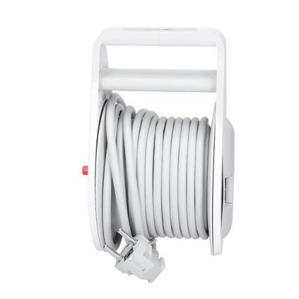 Pagarināmais kabelis uz spoles, 2 kontaktligzdas + USB A+C, 10 m