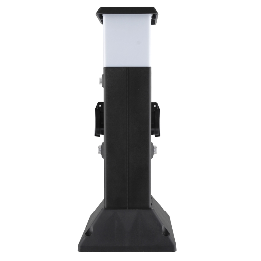 Āra lampa ar 2 kontaktligzdām 1xE14/15W/230V IP44 melna