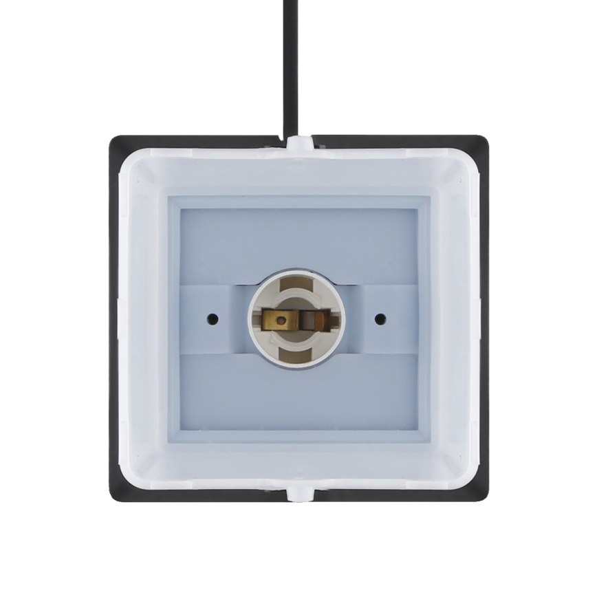 Āra lampa ar 2 kontaktligzdām 1xE14/15W/230V IP44 melna