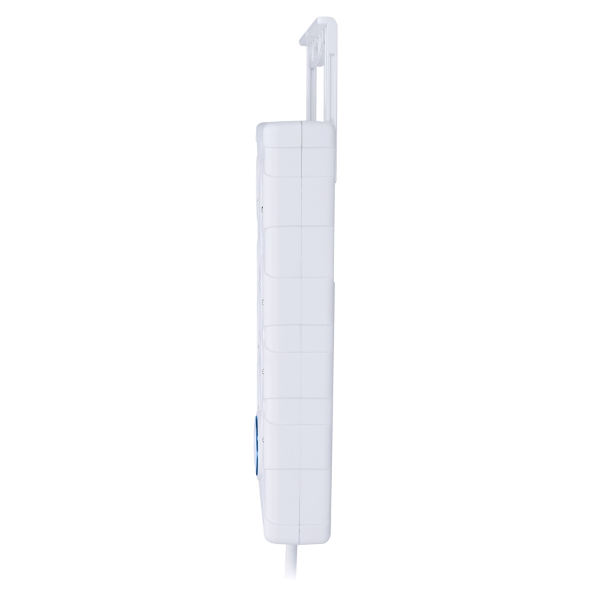 Pagarināšanas kabelis ar slēdzi 8Z E tips + 1xUSB-A + 1xUSB-C 2m balts