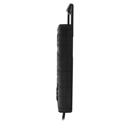 Pagarinājuma kabelis ar slēdzi 8Z E tips + 1xUSB-A + 1xUSB-C 2m melns