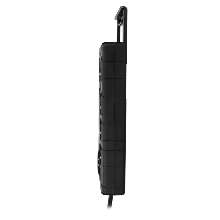 Pagarinājuma kabelis ar slēdzi 8Z E tips + 1xUSB-A + 1xUSB-C 2m melns