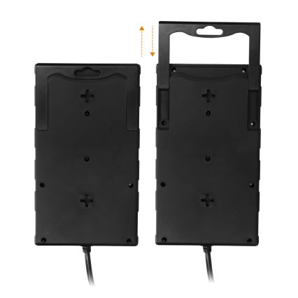 Pagarinājuma kabelis ar slēdzi 8Z E tips + 1xUSB-A + 1xUSB-C 2m melns