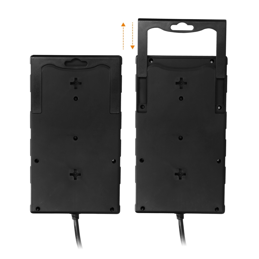 Pagarinājuma kabelis ar slēdzi 8Z E tips + 1xUSB-A + 1xUSB-C 2m melns