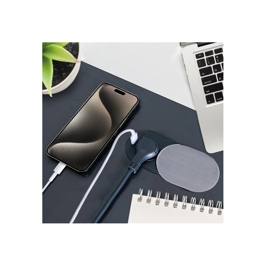 Iebūvējama kontaktligzda 1Z + USB A+C