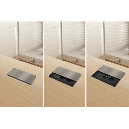 Iebūvējama rozete 20W, 2 kontaktligzdas + USB-A + USB-C + HDMI