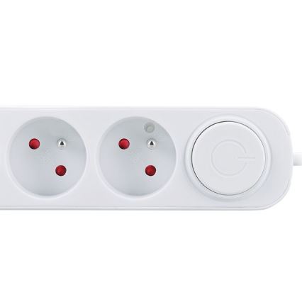 Pagarinājuma kabelis ar slēdzi un 5 ligzdām, ar USB‑A un USB‑C uzlādes portiem, 3 m