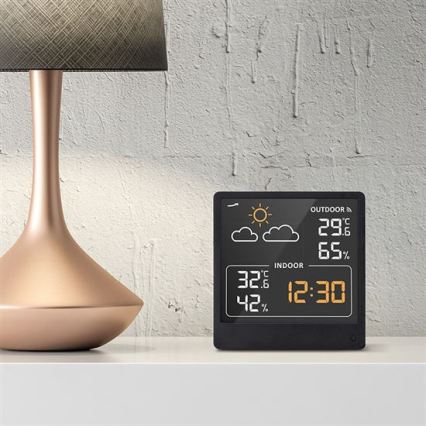 Digitālais termometrs 5V/2xAAA + 2xAAA, melns