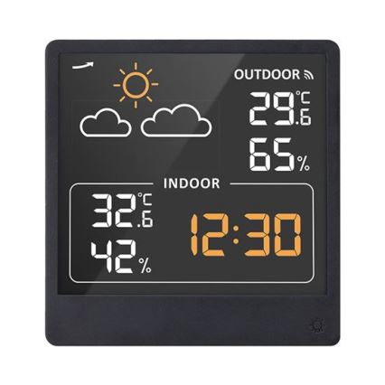 Digitālais termometrs 5V/2xAAA + 2xAAA, melns