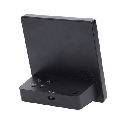 Digitālais termometrs 5V/2xAAA + 2xAAA, melns