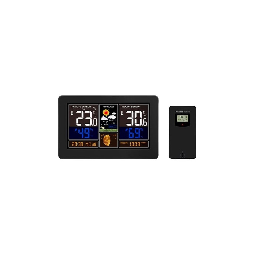 Laika stacijas ar krāsainu LCD ekrānu 2xAA/5V Wi-Fi Tuya