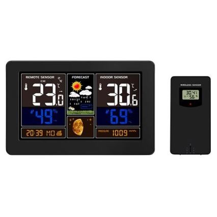 Meteostacija ar krāsainu LCD displeju 2xAA/5V + 2xAA Wi-Fi Tuya