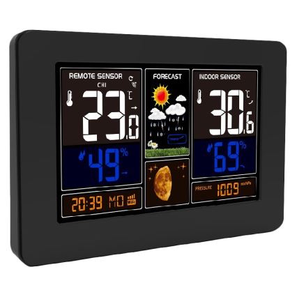 Meteostacija ar krāsainu LCD displeju 2xAA/5V + 2xAA Wi-Fi Tuya