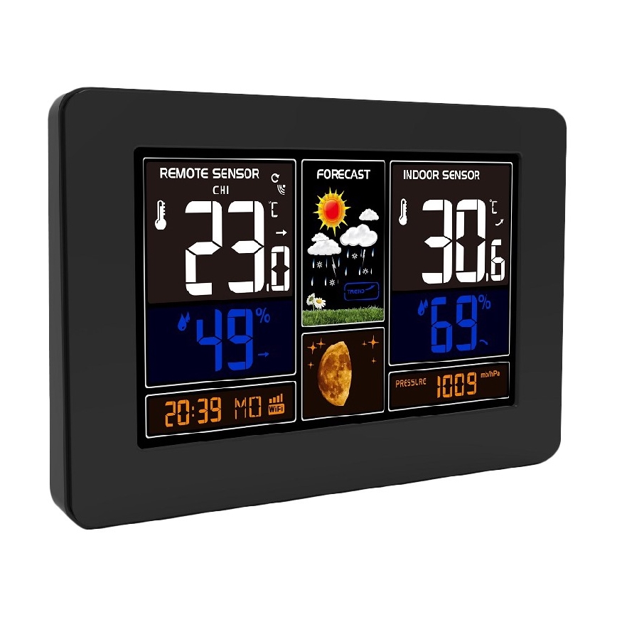 Meteostacija ar krāsainu LCD displeju 2xAA/5V + 2xAA Wi-Fi Tuya