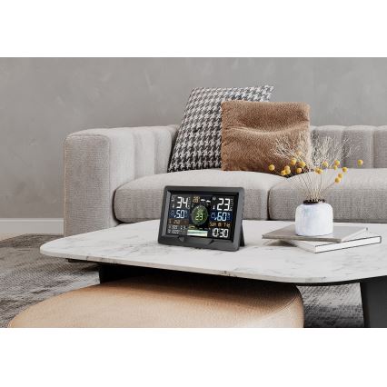 Profesionāla meteostacija ar krāsainu LCD displeju 5V/2xAA + 3xAA + 2xAA Wi-Fi Tuya
