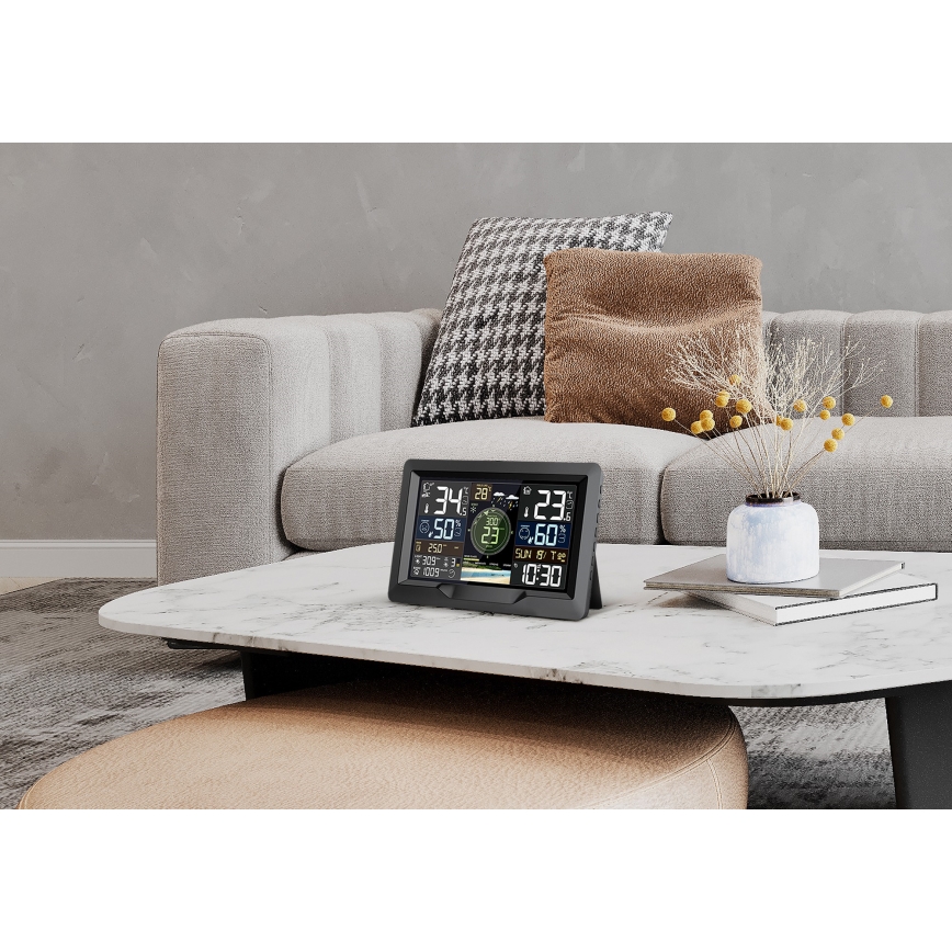 Profesionāla meteostacija ar krāsainu LCD displeju 5V/2xAA + 3xAA + 2xAA Wi-Fi Tuya