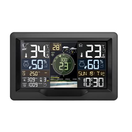 Profesionāla meteoroloģiskā stacija ar krāsainu LCD ekrānu 2xAA Wi-Fi Tuya