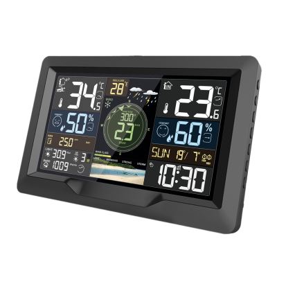 Profesionāla meteoroloģiskā stacija ar krāsainu LCD ekrānu 2xAA Wi-Fi Tuya