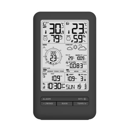 Profesionāla meteoroloģiskā stacija ar LCD ekrānu 2xAA Wi-Fi Tuya