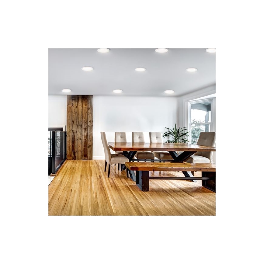 LED panelis, 12 W, 230 V, 3000/4000/6000 K (regulējama krāsu temperatūra), Ø 17 cm, balts