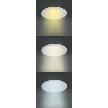 LED griestu iebūvējamais gaismeklis LED/18W/230V 3000/4000/6000K Ø 22,5 cm, balts