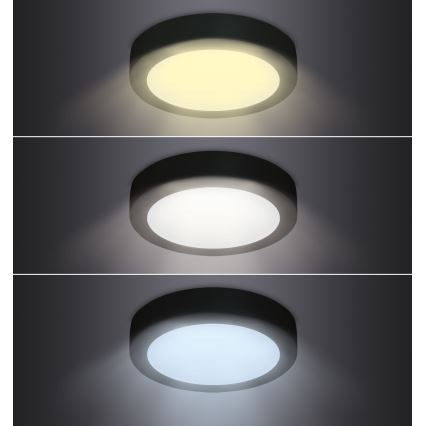 LED Griestu lampa LED/12W/230V 3000/4000/6000K melna, apaļa