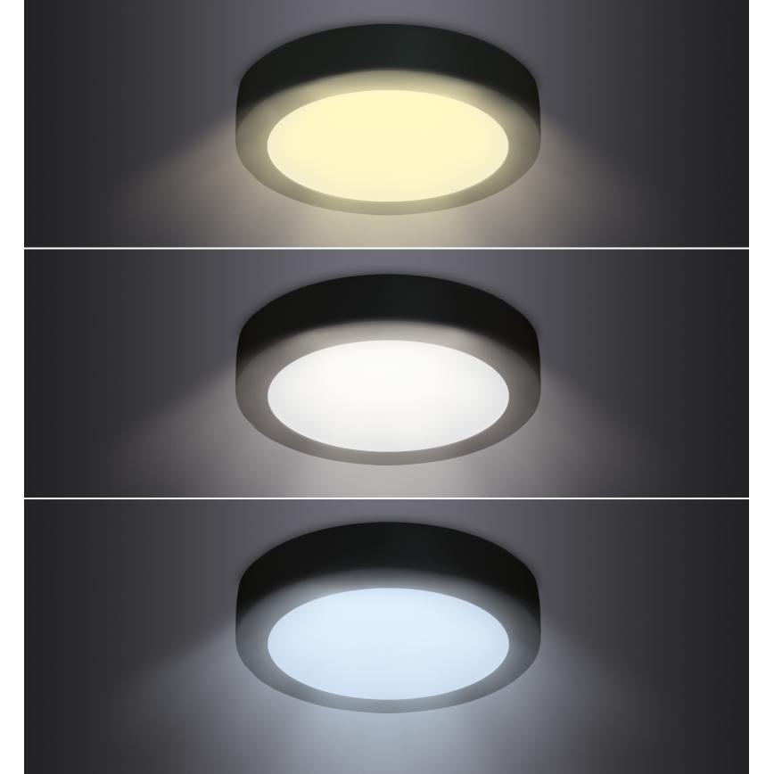 LED Griestu lampa LED/18W/230V 3000/4000/6000K melna, apaļa