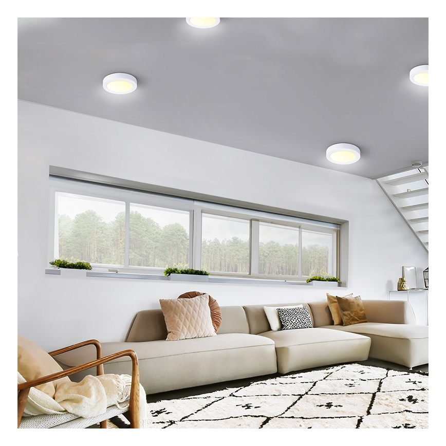 LED griestu gaismeklis LED/18W/230V 3000/4000/6000K Ø 22,5 cm balta