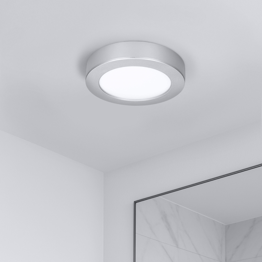 LED virsmas/iebūvējamais panelis 2in1 LED/12W/230V 3000/4000/6000K Ø17 cm IP54 sudraba