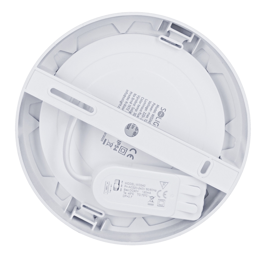 LED virsmas/iebūvējamais panelis 2in1 LED/12W/230V 3000/4000/6000K Ø17 cm IP54 sudraba