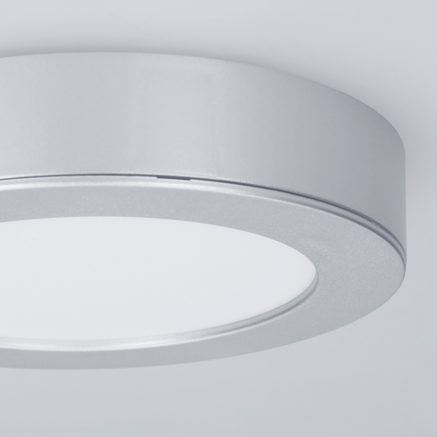 LED virsmas/iebūvējamais panelis 2in1 LED/12W/230V 3000/4000/6000K Ø17 cm IP54 sudraba