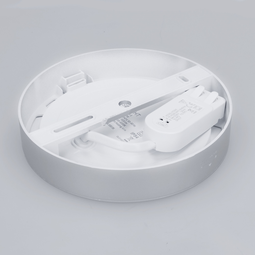 LED virsmas/iebūvējamais panelis 2in1 LED/12W/230V 3000/4000/6000K Ø17 cm IP54 sudraba