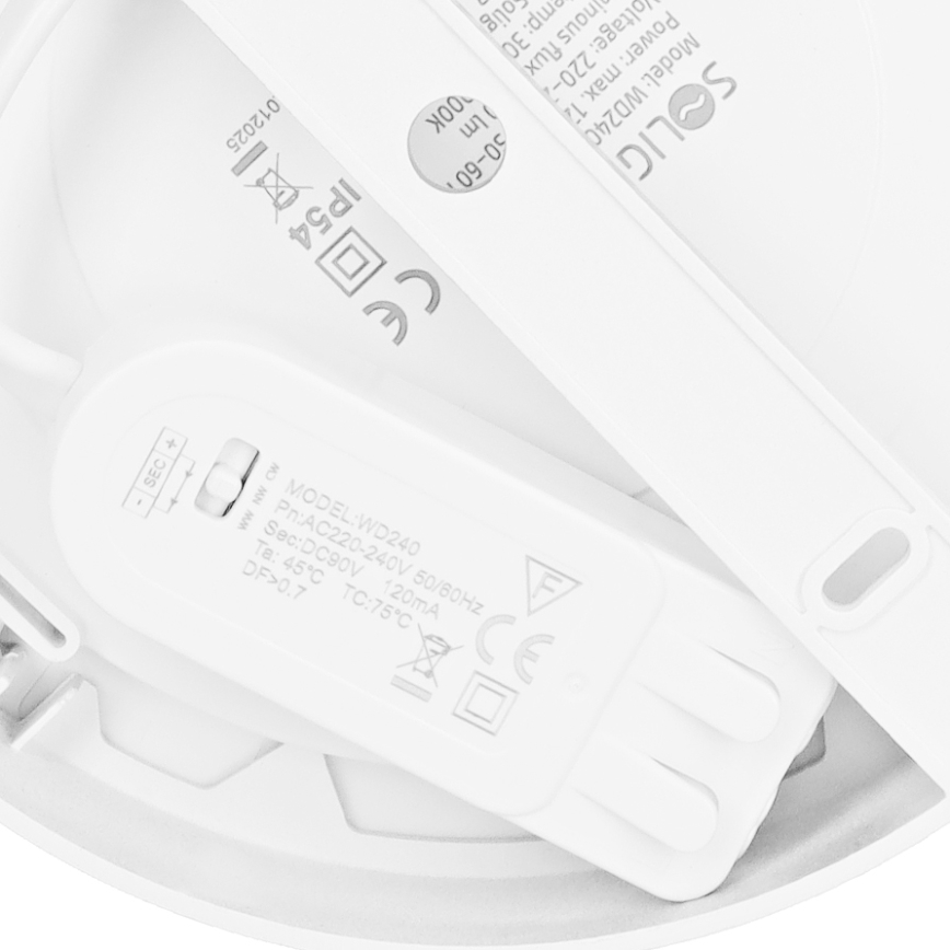 LED virsmas/iebūves panelis 2in1 LED/12W/230V 3000/4000/6000Kpr.17cm IP54 balts