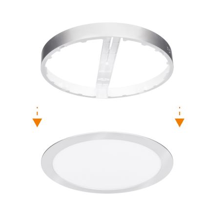 LED virsmas/iebūvējamais panelis 2 vienā 18W/230V 3000/4000/6000K Ø 22,5 cm IP54 sudraba
