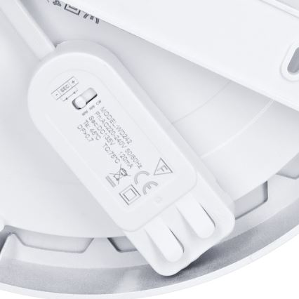 LED virsmas/iebūvējamais panelis 2 vienā 18W/230V 3000/4000/6000K Ø 22,5 cm IP54 sudraba