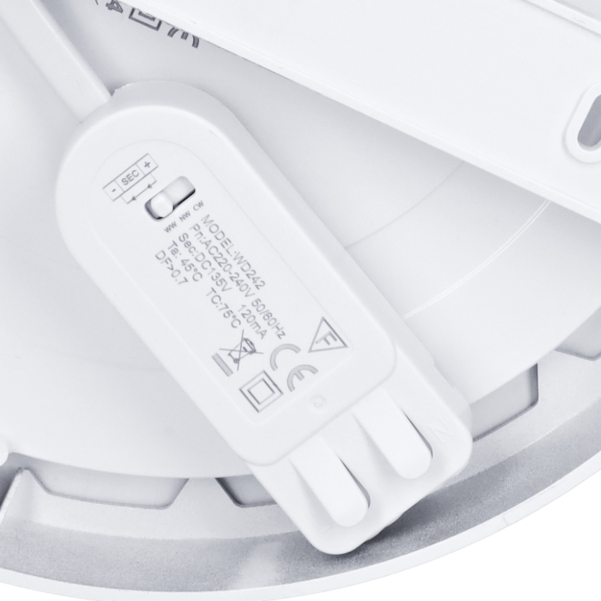 LED virsmas/iebūvējamais panelis 2 vienā 18W/230V 3000/4000/6000K Ø 22,5 cm IP54 sudraba