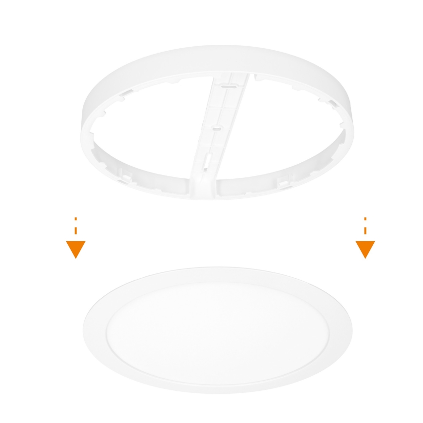 LED virsmas/iebūvējamais panelis 2 vienā 18W/230V 3000/4000/6000K Ø22,5 cm IP54 balts