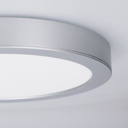 LED virsmas/iebūvējamais griestu panelis 2in1 24W/230V 3000/4000/6000K Ø 30 cm IP54 sudraba