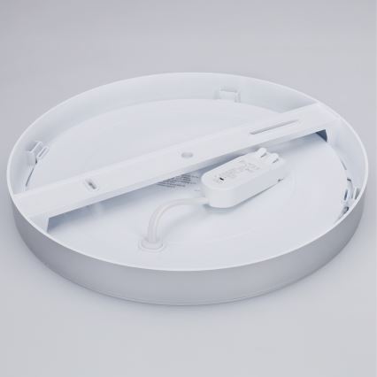 LED virsmas/iebūvējamais griestu panelis 2in1 24W/230V 3000/4000/6000K Ø 30 cm IP54 sudraba