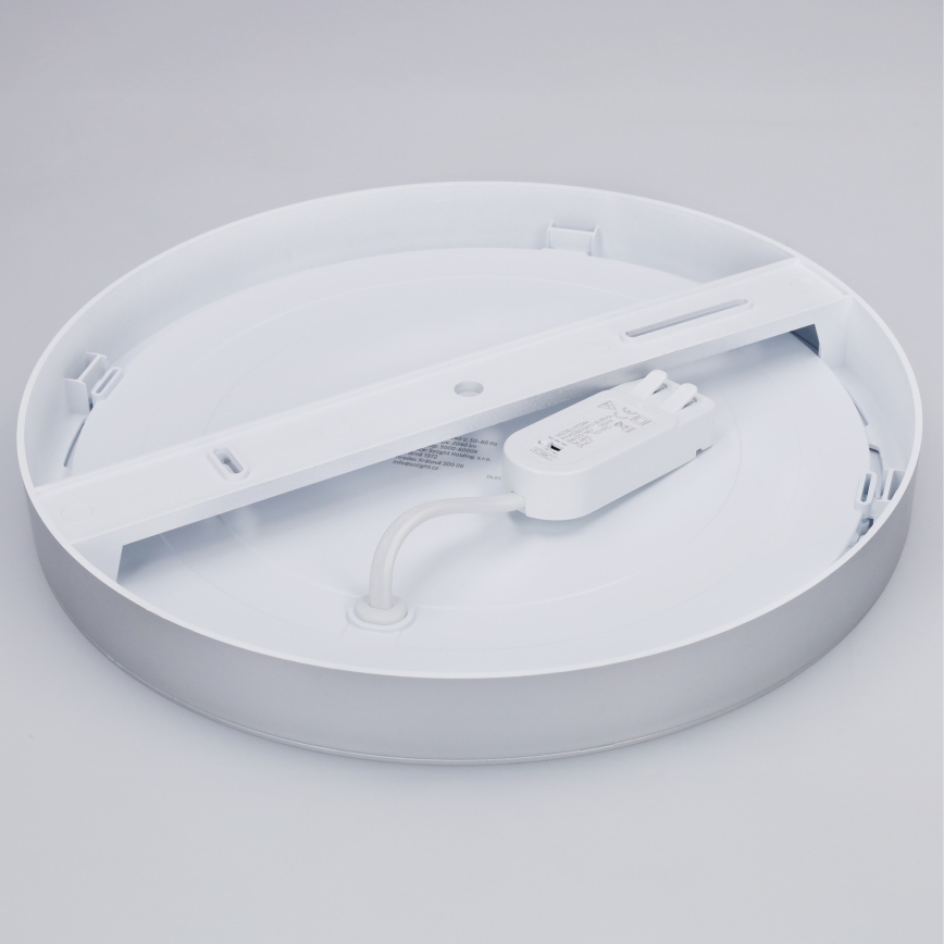 LED virsmas/iebūvējamais griestu panelis 2in1 24W/230V 3000/4000/6000K Ø 30 cm IP54 sudraba