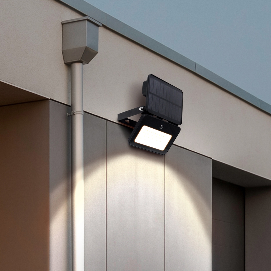 LED Aptumšojams saules enerģijas prožektors ar kustību un krēslas sensoru LED/6W/3,7V 2200 mAh 3000/4000/6500K IP65