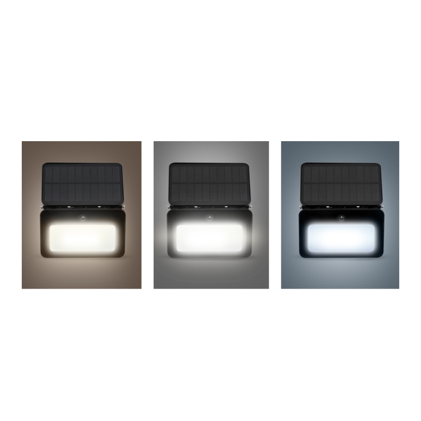 LED Aptumšojams saules enerģijas prožektors ar kustību un krēslas sensoru LED/6W/3,7V 2200 mAh 3000/4000/6500K IP65