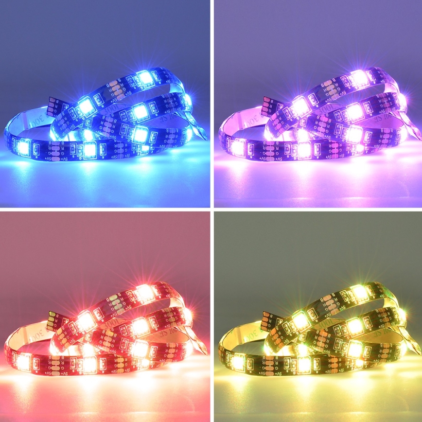 LED RGB Aptumšojama josla televizoram LED/6W/5V Wi-Fi Tuya + tālvadības pults