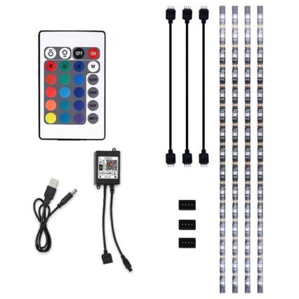 LED RGB Aptumšojama josla televizoram LED/6W/5V Wi-Fi Tuya + tālvadības pults