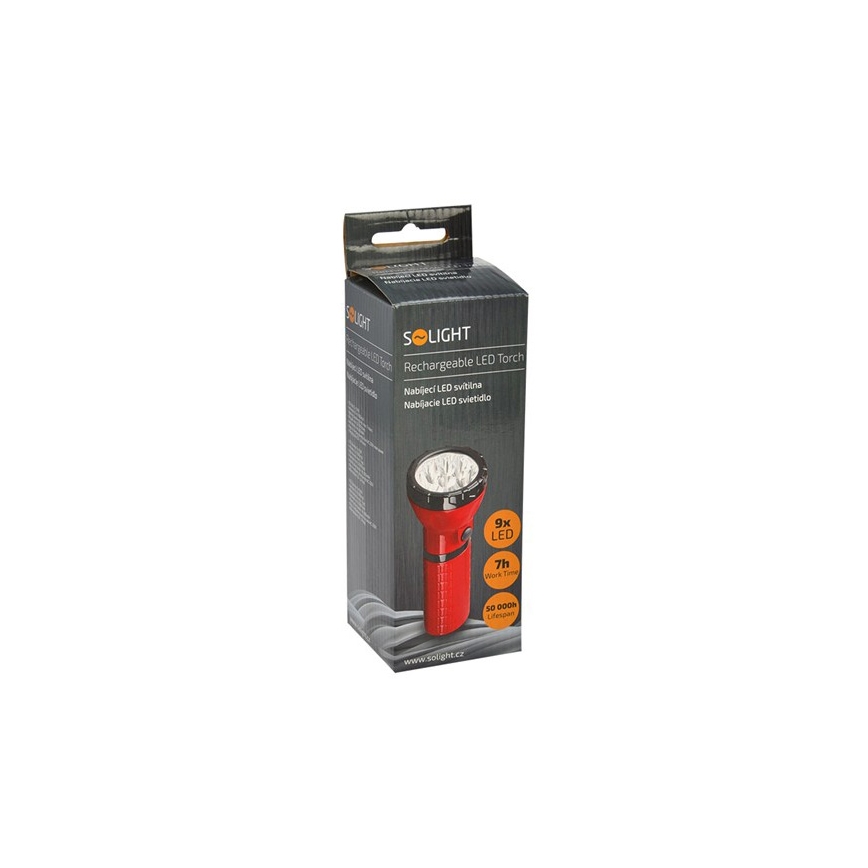LED uzlādējams lukturītis 9xLED/4V 800mAh spraudnis