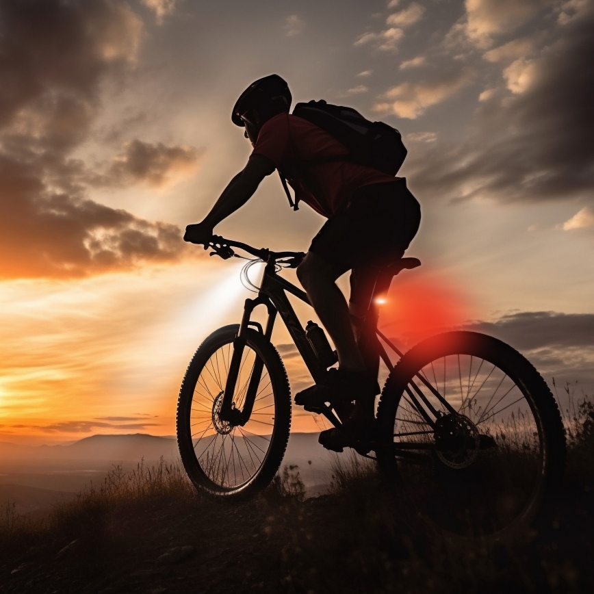 KOMPLEKTS 2x LED Aptumšojama uzlādējama velosipēda lampa 350mAh IP44 sarkana/balta
